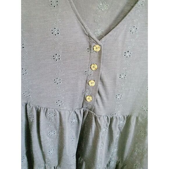 Torrid 2 Top Navy Blue Sleeveless Babydoll Eyelet‎ 2X Part Button - Picture 4 of 6